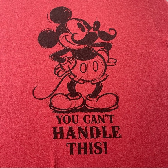 Mickey Mouse Mustache T-shirt XL Red distressed Disney - Picture 8 of 10